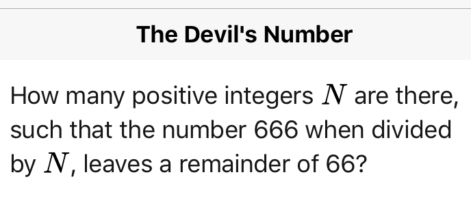 The Devil's Number